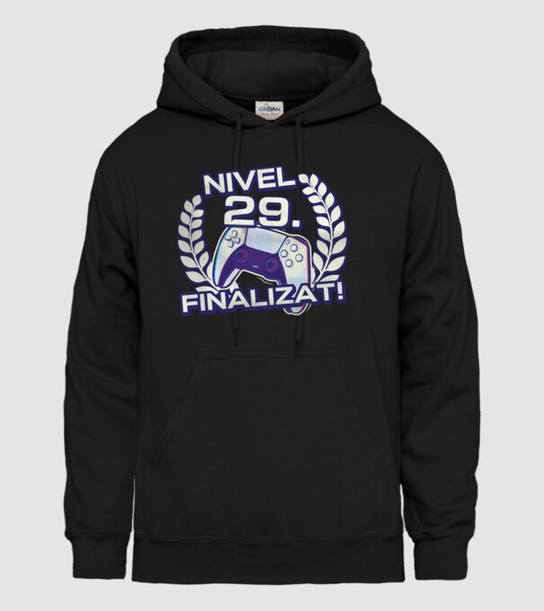 Nivel 29 finalizat! model negru pe tricou