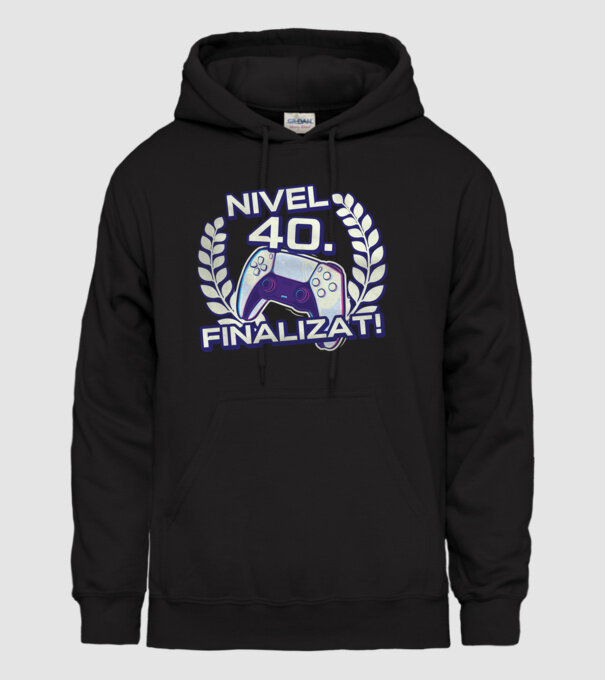 Nivel 40 finalizat! model negru pe tricou