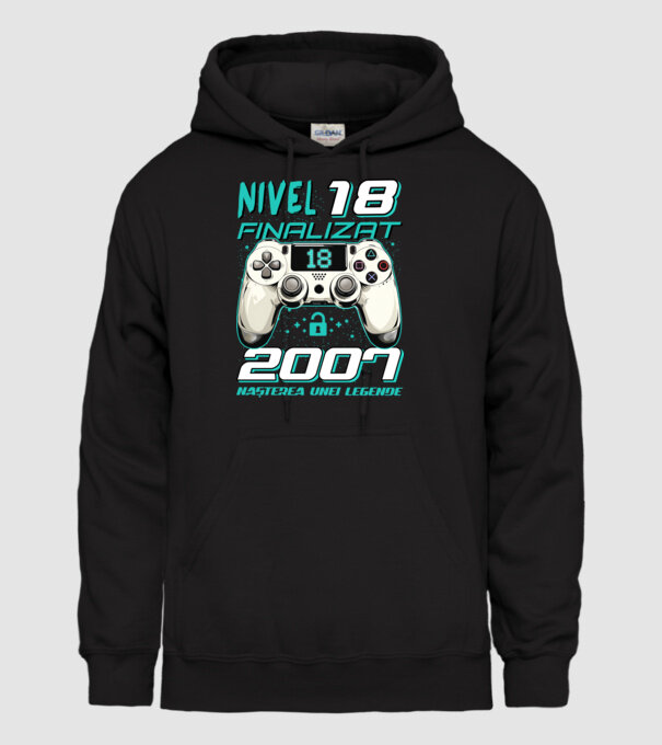 Nivel finalizat 18 2007 model negru pe tricou