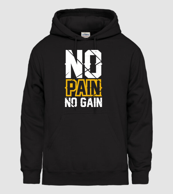 No Pain No Gain model negru pe tricou