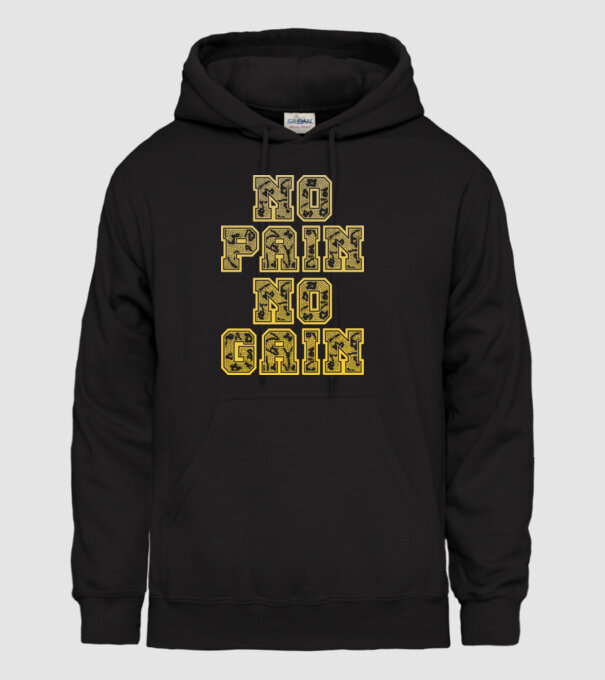No Pain No Gain model negru pe tricou