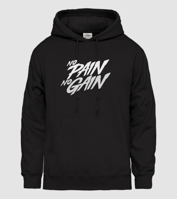 No Pain No Gain typography model negru pe tricou