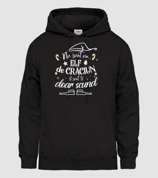Nu sunt un elf de Crăciun, sunt doar scund Negru model negru pe tricou