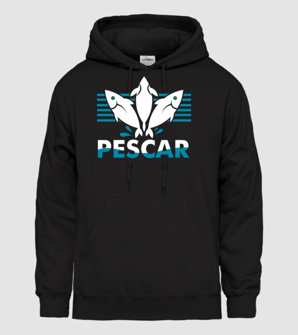 Pescar original model negru pe tricou