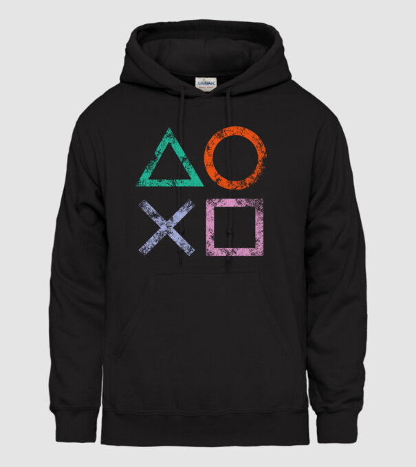PlayStation icon model negru pe tricou