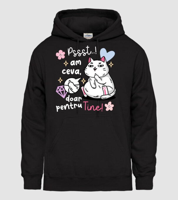 Pssst, am ceva doar pentru tine! model negru pe tricou