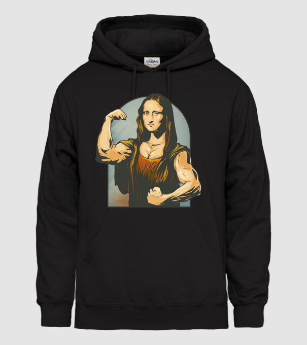 Pumped Mona model negru pe tricou