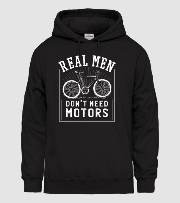real man dont need motors model negru pe tricou