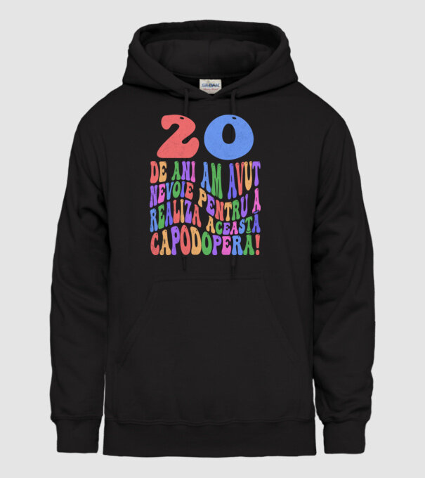 Realiza această capodoperă 20 model negru pe tricou