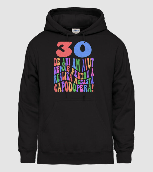 Realiza această capodoperă 30 model negru pe tricou