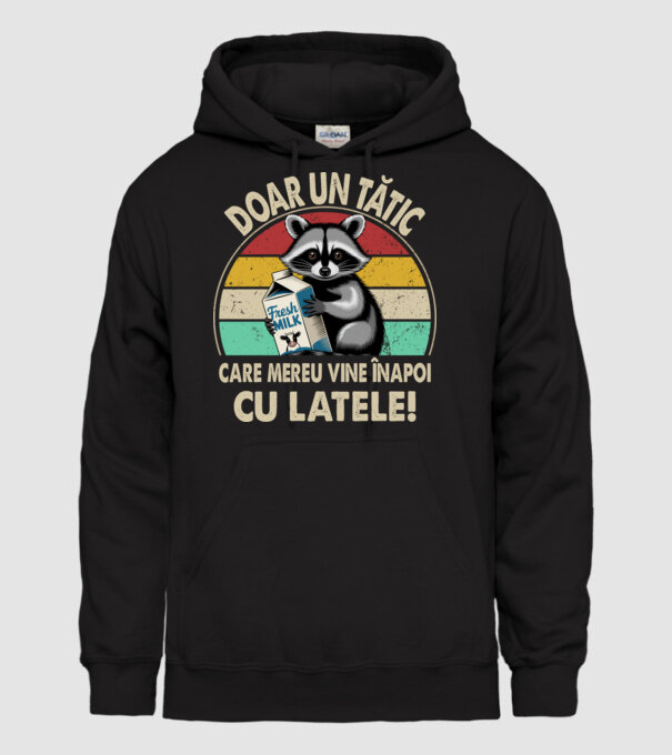 Retro Apa aki visszajött a tejjel RO model negru pe tricou