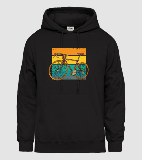 Retro bike model negru pe tricou