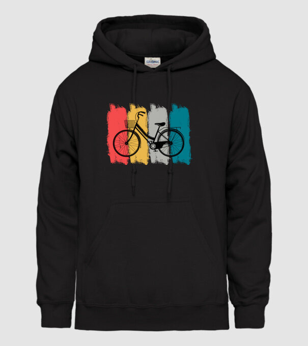 Retro city bike model negru pe tricou