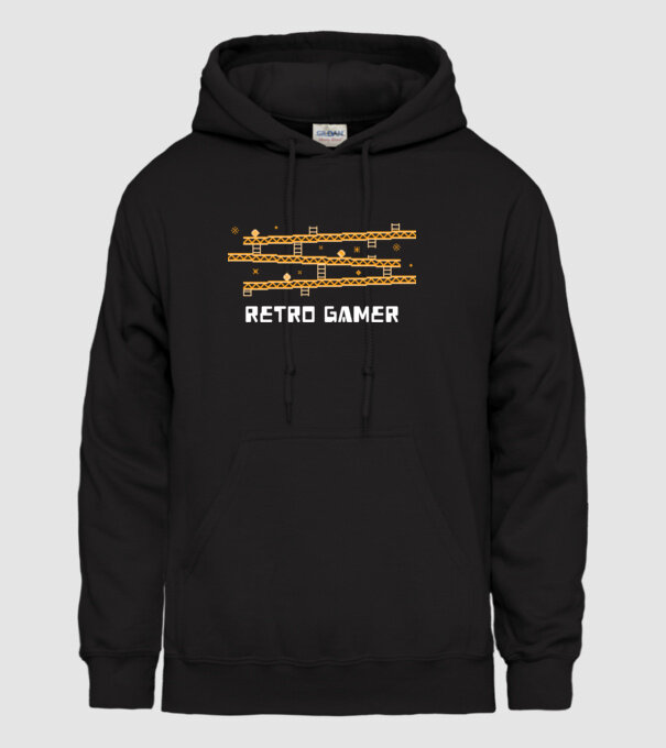 Retro gamer 2 model negru pe tricou