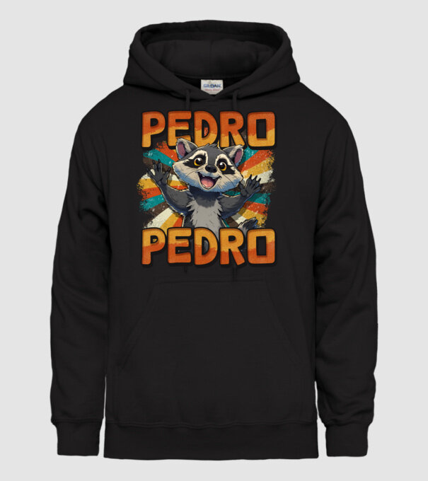 Retro Pedro model negru pe tricou
