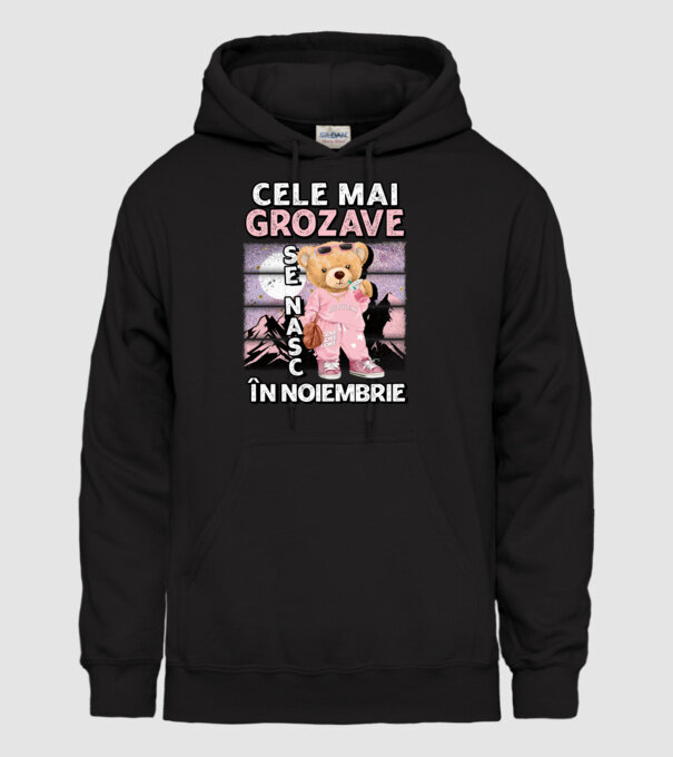 RETRO teddy fetişcană NOIEMBRIE model negru pe tricou