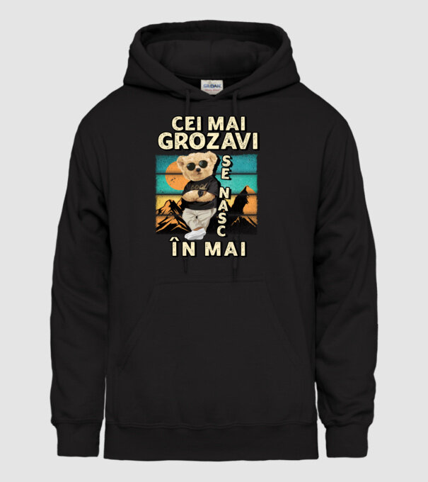 RETRO teddy MAI model negru pe tricou