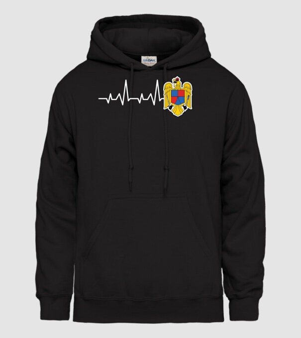 ROMANIA heartbeat model negru pe tricou