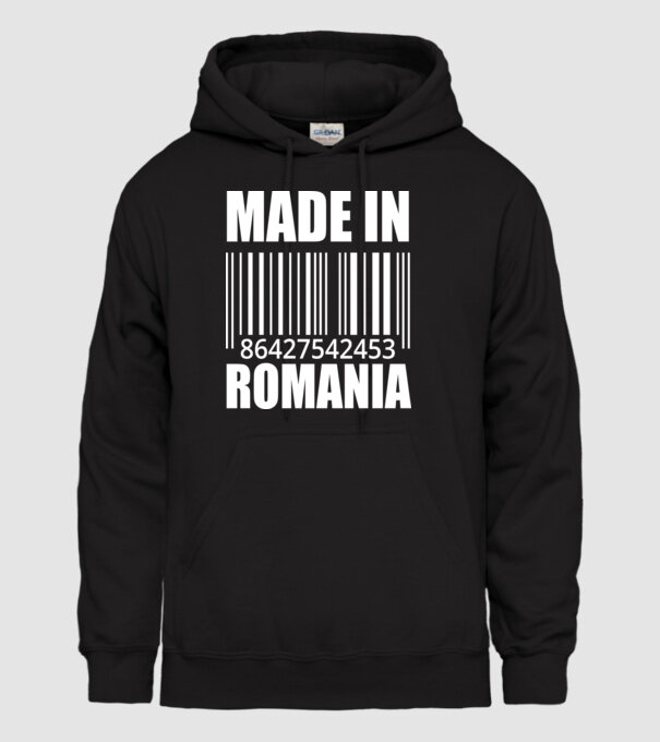 România made in model negru pe tricou
