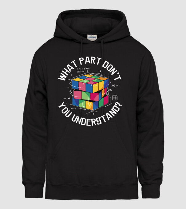 Rubik cube what part model negru pe tricou