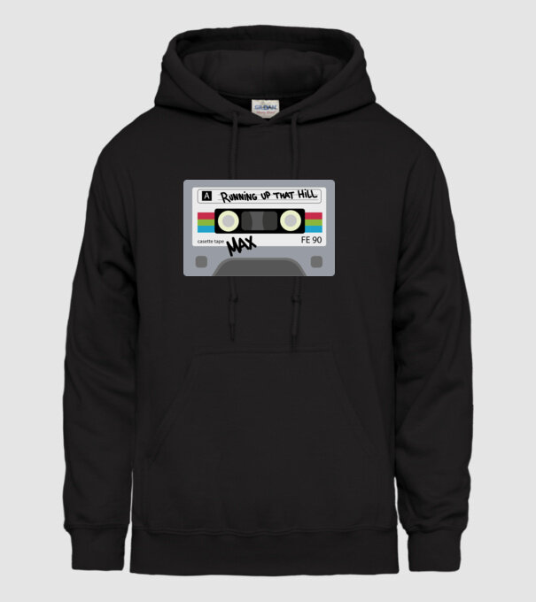 running up that hill casette model negru pe tricou