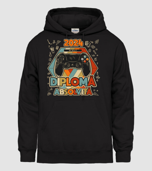școala  generală diplomă model negru pe tricou