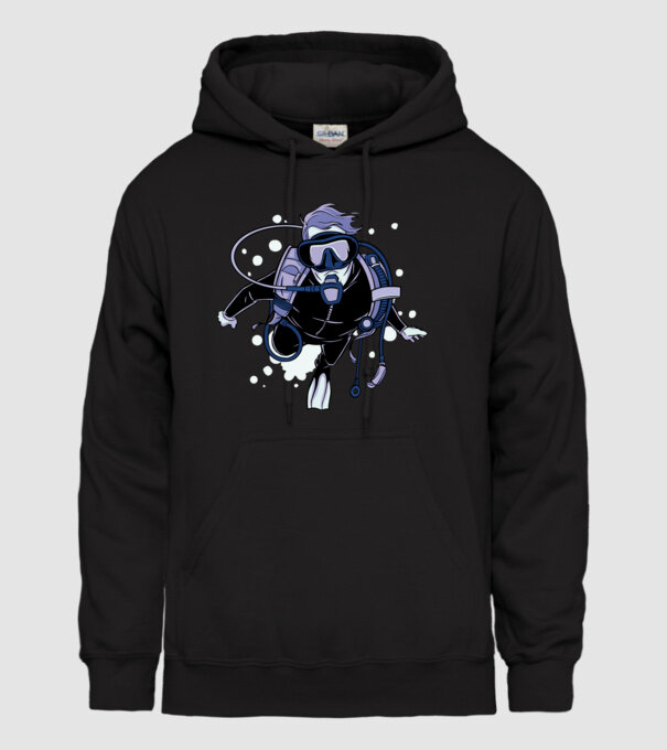 Scuba driver model negru pe tricou
