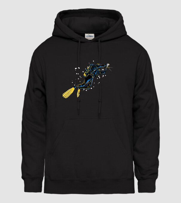 Scuba driver with light model negru pe tricou