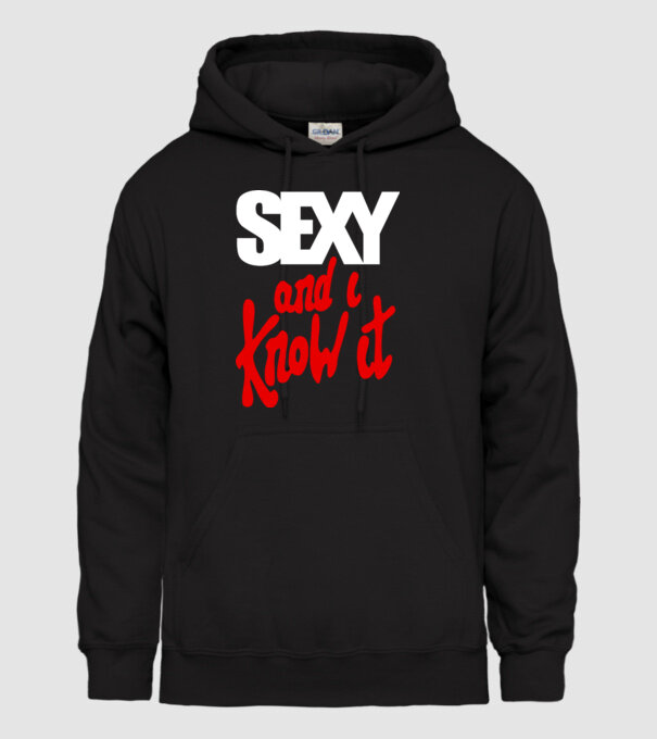 Sexy And I Know It model negru pe tricou