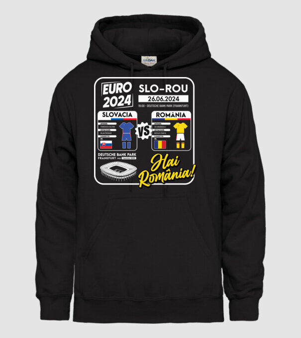 SLO-ROU euro 2024 calendar model negru pe tricou