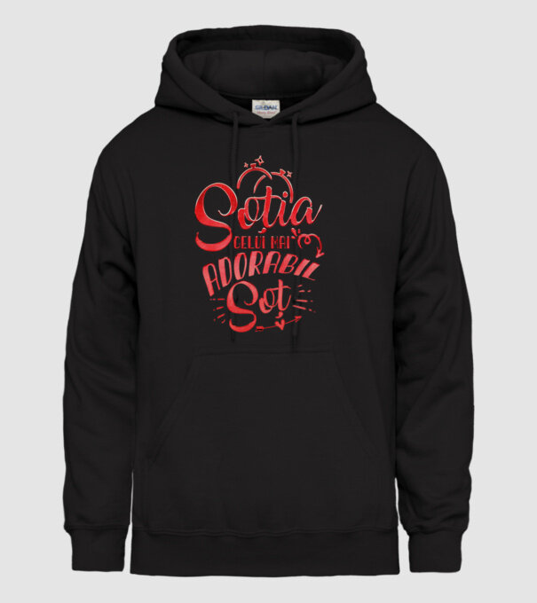 Soția celui mai adorabil soț model negru pe tricou