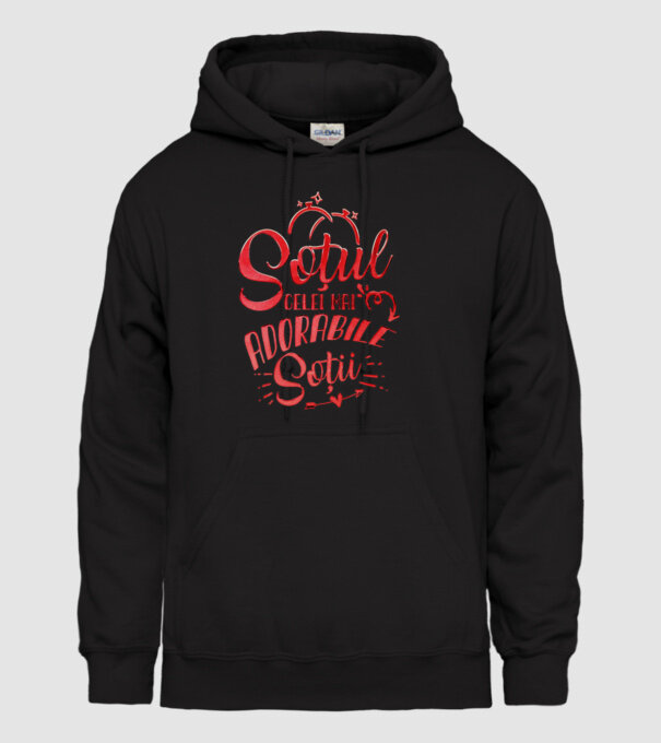 Soțul celei mai adorabile soții model negru pe tricou