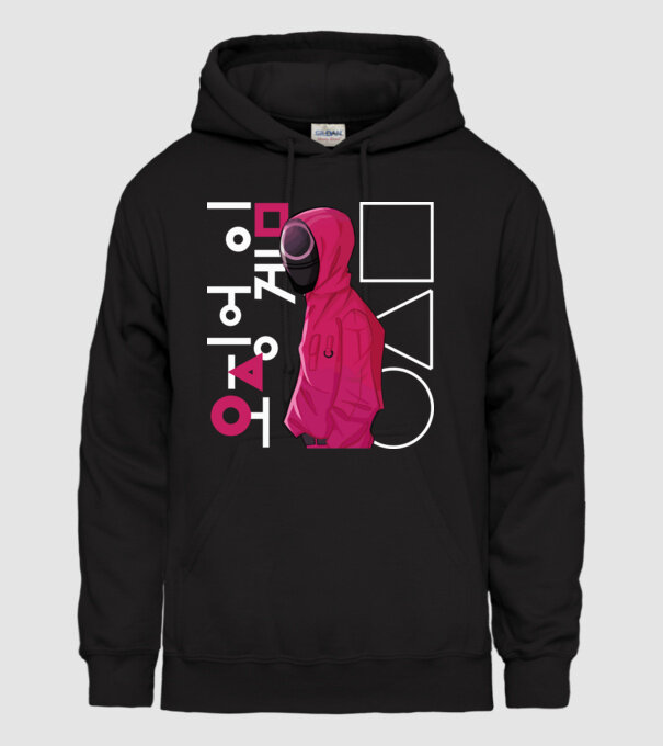 squd game guard model negru pe tricou
