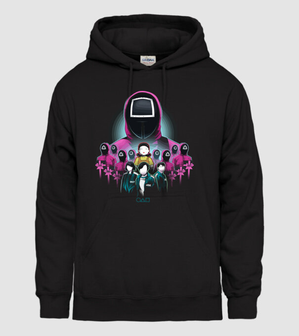squid game crew model negru pe tricou
