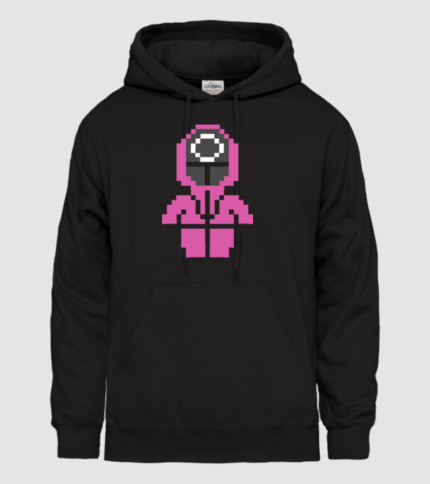 squid game pixel model negru pe tricou