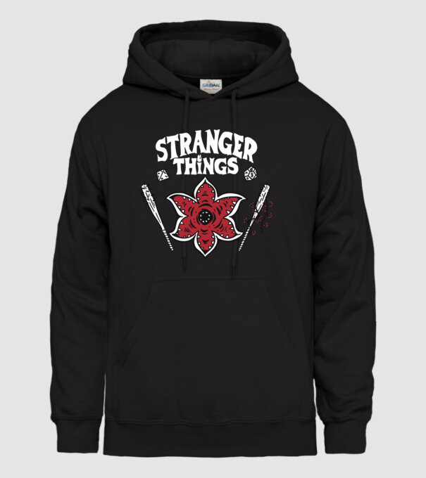 stranger things demogorgon head model negru pe tricou