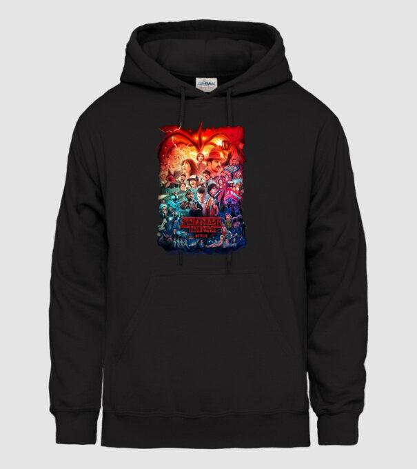 stranger things tribute poster2 model negru pe tricou