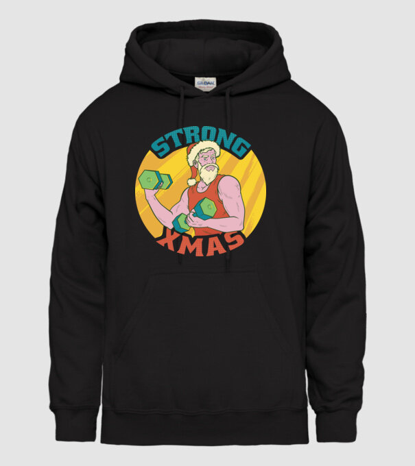 strong xmas model negru pe tricou
