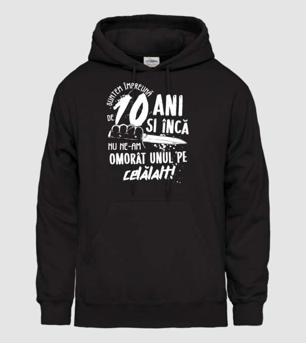 Suntem împreună de 10 ani model negru pe tricou
