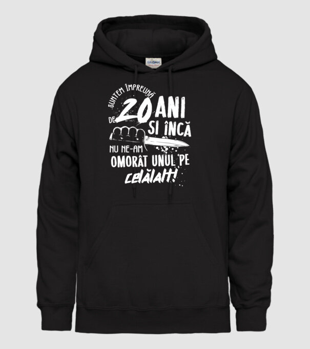 Suntem împreună de 20 ani model negru pe tricou