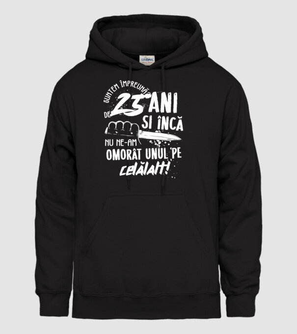 Suntem împreună de 25 ani model negru pe tricou