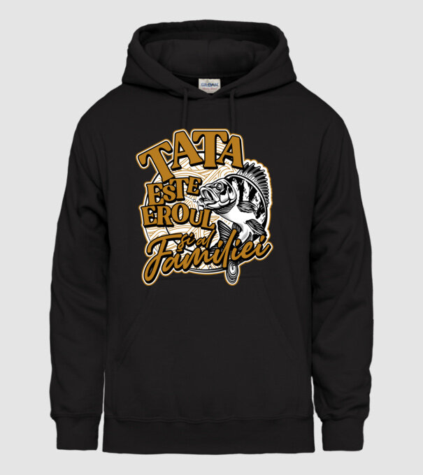 Tata este eroul apelor și al familiei model negru pe tricou