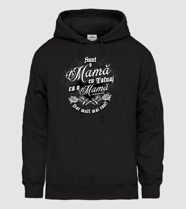 Sunt o mama cu tatuaj, ca o mama obișnuit, dar mult mai cool model negru pe tricou