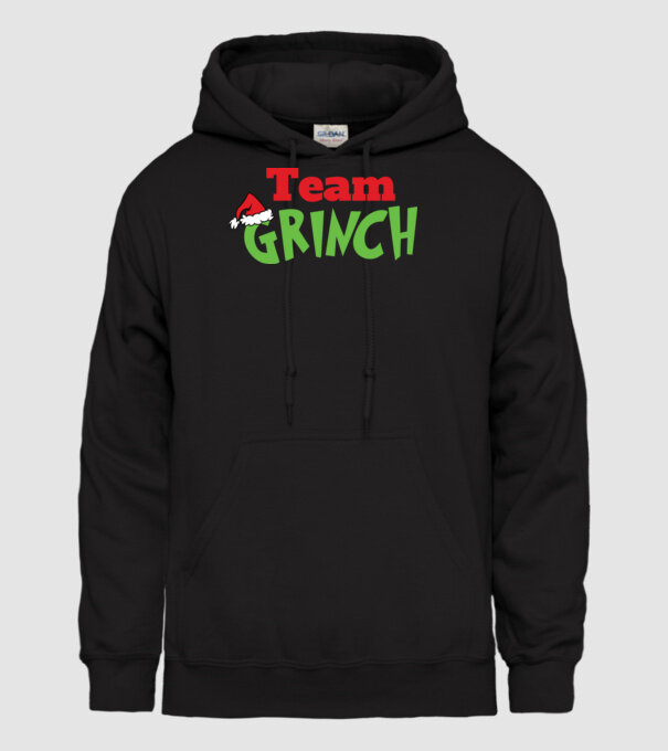 Team Grinch model negru pe tricou