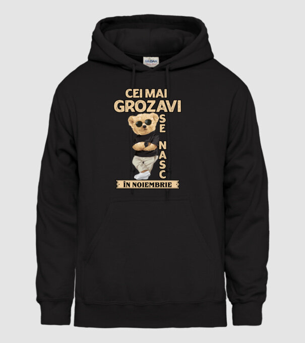 Teddy cel cool noiembrie model negru pe tricou