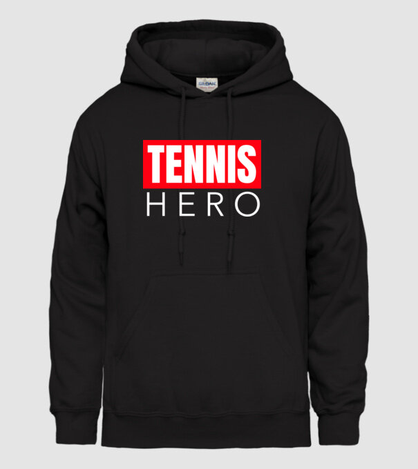 TENNIS HERO model negru pe tricou