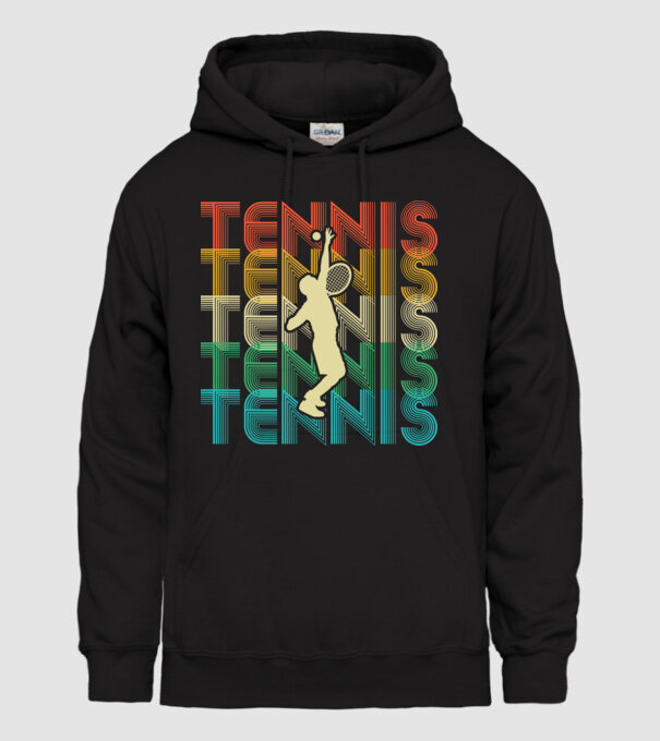 Tennis retro model negru pe tricou