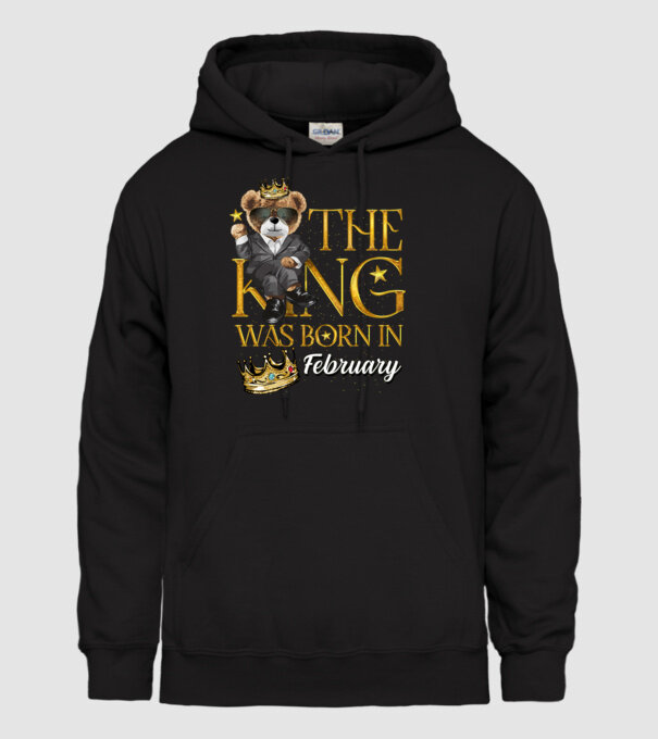 The king was born int FEBRUARY model negru pe tricou