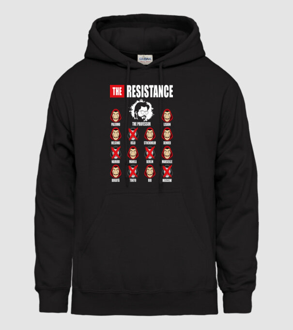 the resistance la casa de papel model negru pe tricou