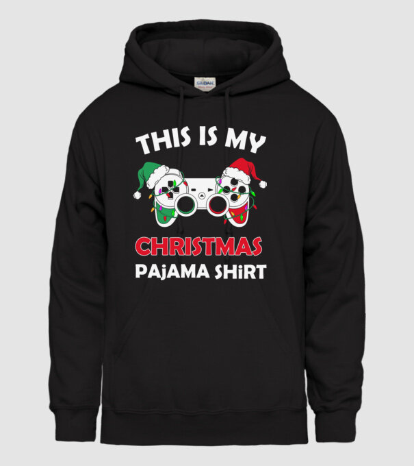 This is my christmas pajama model negru pe tricou